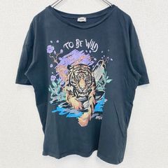 古着 used　collectlon plmkle　半袖プリントTシャツ　虎　トラ　タイガー　動物　アニマル　ネイビー　Mサイズ