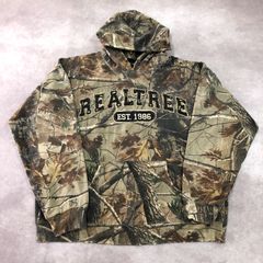 REALTREE ダメージ加工 ロゴ 刺繍 ワッペン リアルツリーカモ パーカー フーディ カモフラ柄 迷彩柄 総柄 ミリタリー 古着 USED Vintage ヴィンテージ