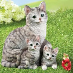 置物 オブジェ ガーデンオーナメント 猫の親子 ねこ ネコ 可愛い 室内 屋外 インテリア 玄関 リビング ダイニング 装飾 庭 ガーデニング 装