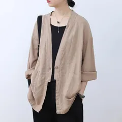 大人カーディガン 即購入OK 冷房対策 アウター カーディガン ナチュラル 綿麻アウター レディース リネンカーディガン 春 薄手ジャケットnr