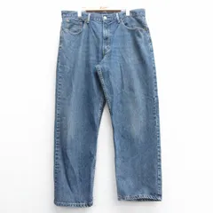 W38/古着 ジーンズ Levis リーバイス 550 メンズ ヒゲ コットン 紺 ネイビー デニム 25apr30 中古 ボトムス ジーパン Gパン ロング パンツ