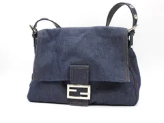 ヴィンテージ　フェンディ　ハンドバッグ　ショルダー　デニム　マンマバッケット FENDI フェンディ ショルダーバッグ マンマバケット デニム パイソン