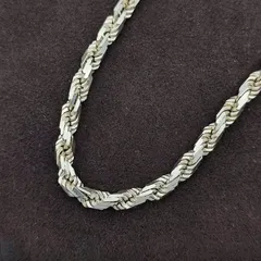 【美品】ツイストチェーンネックレス　シルバー925　45㎝　36g　イタリア製
