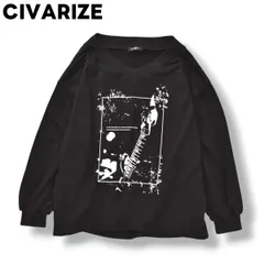 シヴァーライズ CIVARIZE Vネック スウェット トレーナー プルオーバー ビッグシルエット オーバーサイズ ドロップショルダー 裏地 パイル FREE ブラック ストリート カジュアル Y2K ヴィジュアル系 メンズ