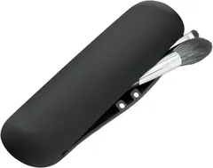 SATOMO メイクブラシポーチ 携帯用 シリコン製 化粧筆収納ケース 旅行用 マグネット式 出張用(ブラック)