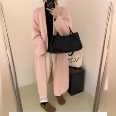 ロングカーディガン レディース 大きいサイズ 秋冬 厚手 ニット シンプル カジュアル 無地 M241227-31