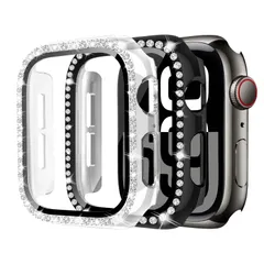 【迅速発送】【2色セット】コンパチブル アップルウォッチ カバー 42mm 46mm 41mm 40mm 44mm 45mm レディース、コンパチブル apple watch ケース 10 9 8 7 5 6 4 se、キラキラ 可愛い 耐衝撃 保護ケース フ