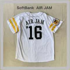 Soft Bank HAWKS　ソフトバンクフォークス　ユニフォーム 　AIR JAM　'１６　コラボユニフォーム　2016　Majestic マジェスティック　野球　野球観戦　ロゴ刺繍　NPB　パリーグ　ユニセックス　M
