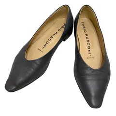 【美品】ファビオルスコーニ (23) パンプス ポインテッドトゥ フラットシューズ 本革 レザー 希少カラー