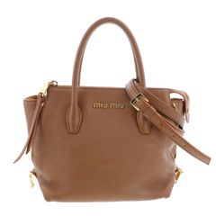 【中古】 MIUMIU （ミュウミュウ） ﾄｰﾄﾊﾞｯｸﾞ バッグ ｼｮﾙﾀﾞｰバッグ 2WAY MADRAS ﾏﾄﾞﾗｽ Brown ブラウン Leather レザー 5BA003 used:B