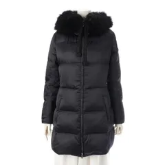 プラダ 20年 トライアングルロゴ ダブルジップ ファー付き ダウンコート アウター 29P117 ネイビー 38【中古】