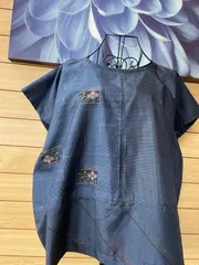 着物リメイク　大島紬　ベスト　ブラウス