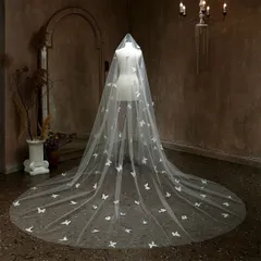 ベール ウェディングベール ベール ホワイト コーム メッシュ 蝶 蝶々 白 結婚式 二次会 パーティー ウェディング 花嫁  フェミニン  レース チュール 刺繍 可愛い プリンセス 森ガール 前撮り ガーリー