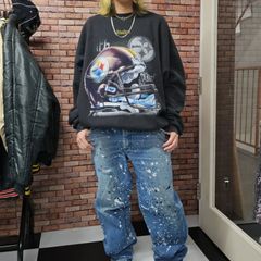 【US古着】NFL Steelers Sweatshirt / ナショナルフットボールリーグ アメフト ピッツバーグ・スティーラーズ プリント スウェット トレーナー ブラック XL