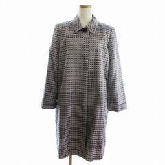 レリアン Leilian 美品 コート ミドル丈 比翼ボタン 長袖 チェック  