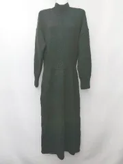 ◇ ⊇ SENSE OF PLACE by URBAN RESEARCH 長袖 ロング ニット ワンピース サイズF ブラック レディース P  【1409090049804】