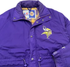 品質一番の ☆ NFL VIKINGS パープル ナイロンジャケット スタジャン 中綿 その他