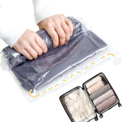 新品 J.K.T圧縮袋 手巻き 衣類圧縮袋 旅行 旅行圧縮バッグ 布団圧縮袋 衣替え 出張 旅行用 便利グッズ ポンプ不要 収納袋 特大 防塵防湿 防カビ 厚手 再利用可能（30*40cm 6枚入+35*50cm6枚入）