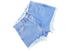 MOUSSY マウジー カットオフ ショート デニムパンツ size1/青 ■◆ レディース