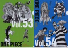 [중고] 클리어 파일 집합 / vol.53 & 54 A4 히스토리 클리어 파일 세트 (2 장 세트) [이치 반 쿠지 원피스 WT100 기념 오다 에이이치로 신작 대 해적 백경] K 상