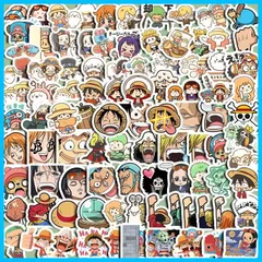 【数量限定】FORワンピース シール ステッカー 100枚セット かわいいアニメ 防水 高精細画像 3-4cm ミニ シール 子供 車 スーツケース 自転車 バイク ヘルメット パソコン スノーボードに適用 (ワンピース)
