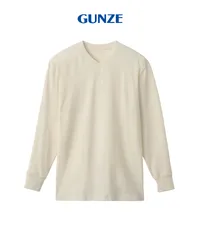 新品 未使用 GUNZE グンゼ HOT MAGIC ファイヤーアセドロン メンズ Vネック長袖インナー 517679【メール便】 Vオフホワイト