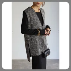 新品タグ付き　Vネックツイードベスト　グレー　Bonjour sagan