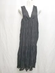 ◇ ⊂ Kastane カスタネ 花柄 ノースリーブ 膝下丈 ワンピース サイズ0 ブラック レディース P  【1409090022128】