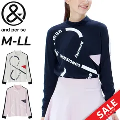 アンパスィ 長袖 ハイネックシャツ レディース ゴルフウェア and per se 薄手 モックシャツ モックネック UVケア 吸汗速乾 ドライ ストレッチ ゴルフシャツ 女性 婦人用 長袖シャツ GOLF トップス スポーツウエア  /AFF9203W3