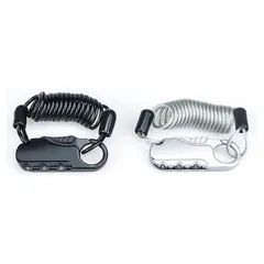 頑丈 ロック 駐車 ヘルメット ワイヤー ロープ 付き ヘルメットホルダー ヘルメットロック 盗難防止 携帯 バイク 自転車 オートバイ スーツケース 鞄 バックパック カバン リュック トランクケース ロック 防犯 カラビナ式 暗証番号 鍵 簡易 安全