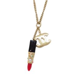 シャネル CHANEL ネックレス ゴールド ココマーク リップ ラインストーン 04A GP【中古】