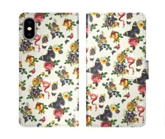 [iPhone11 Pro Max] iPhone16 ケース スカラー スマホケース 手帳型 iPhone16 Pro ケース アイフォン16 15 14 13 12 11 スマホカバー 全機種対応 手帳 ScoLar フラミンゴと蝶 フラワー柄 ダイアリー