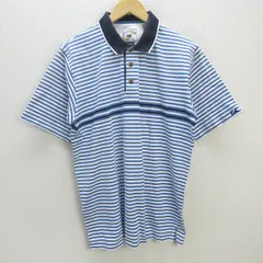 G■カッターアンドバック/Cutter&Buck 半袖ポロシャツ/ボーダー柄【L】水色/men's/25【中古】■のサムネイル