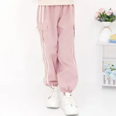 Bee 【OPEN記念特価】カーゴパンツ◇ピンク×ライン◇子供服 子ども服 こども服 キッズ 男の子 女の子 ダンス 春 夏 秋 冬  110 120 130 140 150 160
