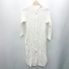 ◇ MELROSE claire メルローズ クレール 長袖 ロング丈 ワンピース サイズ表記なし ホワイト レディース E  【1408060036691】