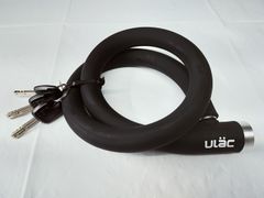 【盗難防止】  ULAC(ユーラック)自転車  鍵　ブラック　極太ワイヤーロック 　長さ約70cm