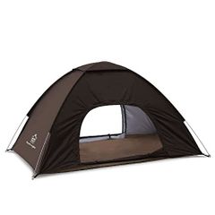 W200xH120x150_브라운 [초보자도 조립 1분 숙박 가능] 원터치 텐트 3인용 캠프 텐트 UV컷 가공 간단설영 팝업 텐트 텐트 접는 경량 방풍 방수 방수 방수 방수
