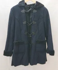 ■ PREFERIR　プレフェリール フード　ボア 長袖 コート 表記なし ネイビー系 レディース E 【1212020008419】