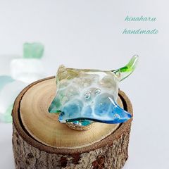 マンタ＊海レジンアート(ライトブルー＊ライトグリーン)