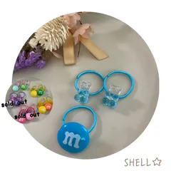 【T-400】くまグミヘアリボン　キッズヘアゴム　キッズリボン　ハンドメイド T-400】くまグミヘアリボン キッズヘアゴム キッズリボン ハンドメイド