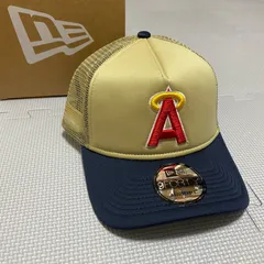 《NEWERA》ニューエラ　ロサンゼルス　エンゼルス　トラッカー　スナップバック　キャップ　ベガスゴールド　ネイビー　つば裏　グレー　大谷翔平選手所属