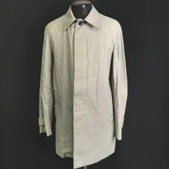 PS/ポールスミス★千鳥格子柄/コットン/ステンカラーコート【メンズL/白×黒】比翼仕立て/ポリウレタンコーティング/正規代理店タグ◆BC234<sale>