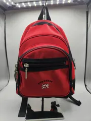 【美品・日本製】BURBERRY バーバリー キッズ用ミニリュック 赤×黒 ユニオンジャック刺繍