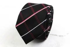 オリヒカ ブランド ネクタイ チェック柄 格子柄 シルク PO  メンズ ブラック ORIHICA 【中古】