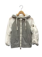 美品】モンクレール 半袖ジップアップパーカー ロゴワッペン パイル地