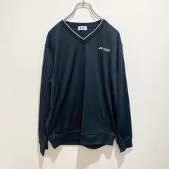 YONEX ヨネックス　メンズ　トップス　スウェット　トレーナー　プルオーバー　長袖　Vネック　襟ライン　無地　ブランドロゴ　ロゴ刺繍　ブランドマーク　ネイビー　Lサイズ　スポーツウェア　カジュアル　シンプル　SU147h577