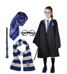 【迅速発送】LAMONKE ハリーポッター 子供用 コスプレ 寮服 ハロウィン 仮装 キッズコスチューム ローブ マフラー 眼鏡 ネクタイ 魔法の杖 フル5点セット 子供コスプレ パーティー クリスマス 誕生日 USJ ユニバー 学園祭 イベント 男女兼用