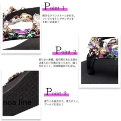 サンダル ビーチサンダル トングサンダル ローヒール ハイヒール 厚底 ウェッジソール ラインストーン キラキラ ビジュー 滑り止め 美脚 ビーサン レディース 靴