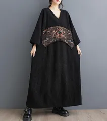 新品 2026新作 【限定】モード系　ゆったり　大きいサイズ　個性　ロング　ワンピース　 レディース 秋冬　春 新品 長袖