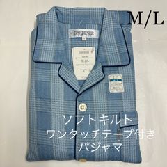 メンズT/Cソフトキルトワンタッチパジャマ　A067ｰ06　ブルー　M／L　紳士パジャマ
